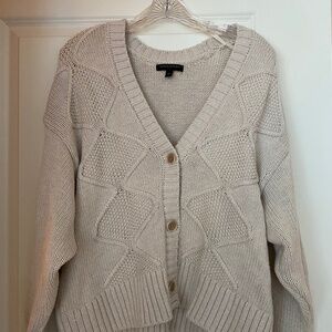 Banana Republic tan chunky knit cardigan, XL